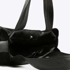 Lola Casademunt Bolsos Shopper | Bolsos De Hombro<Shopper efecto piel y pelo NEGRO