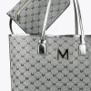 Lola Casademunt Bolsos Shopper | Bolsos De Hombro<Shopper gris monograma NEGRO-GRIS