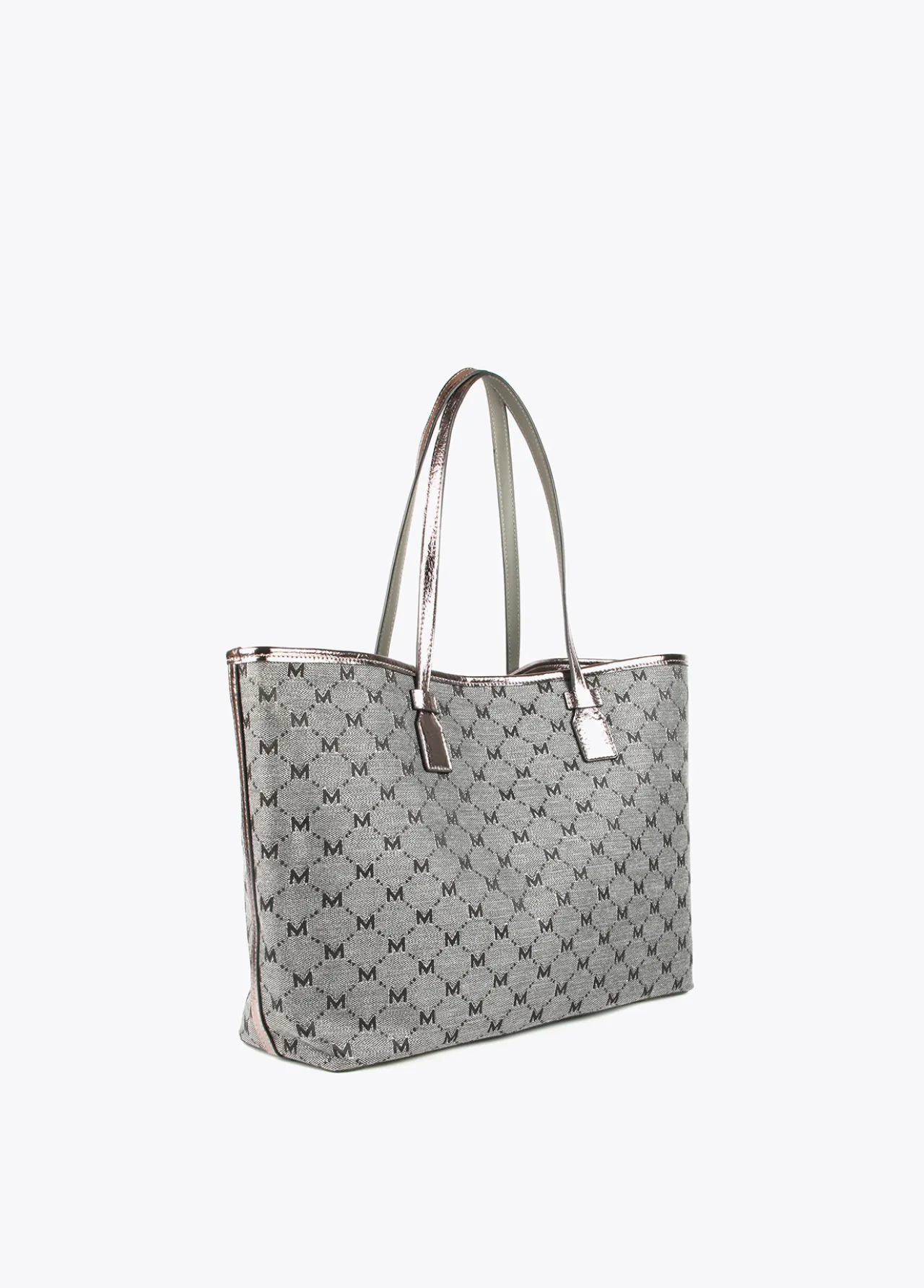 shopper_gris_monograma_4.webp Lola Casademunt Bolsos Shopper | Bolsos De Hombro<Shopper gris monograma NEGRO-GRIS