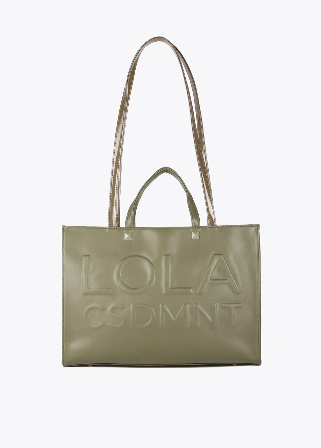 shopper_logo_relieve_0-1.webp Lola Casademunt Bolsos Shopper | Bolsos De Hombro<Shopper logo relieve KAKI
