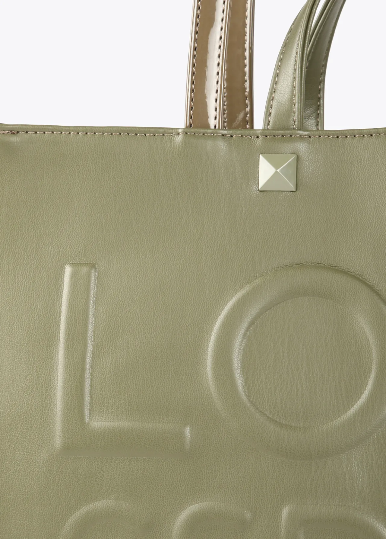 shopper_logo_relieve_7-1.webp Lola Casademunt Bolsos Shopper | Bolsos De Hombro<Shopper logo relieve KAKI