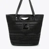 Lola Casademunt Bolsos<Shopper material trenzado NEGRO