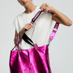 Lola Casademunt Bolsos Shopper | Bolsos De Hombro<Shopper metalizado FUCSIA