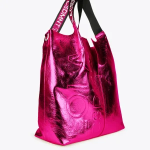 Lola Casademunt Bolsos Shopper | Bolsos De Hombro<Shopper metalizado FUCSIA