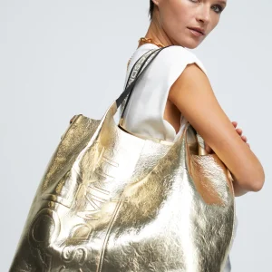 Lola Casademunt Bolsos Shopper | Bolsos De Hombro<Shopper metalizado FUCSIA
