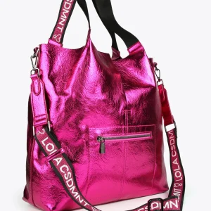 Lola Casademunt Bolsos Shopper | Bolsos De Hombro<Shopper metalizado FUCSIA