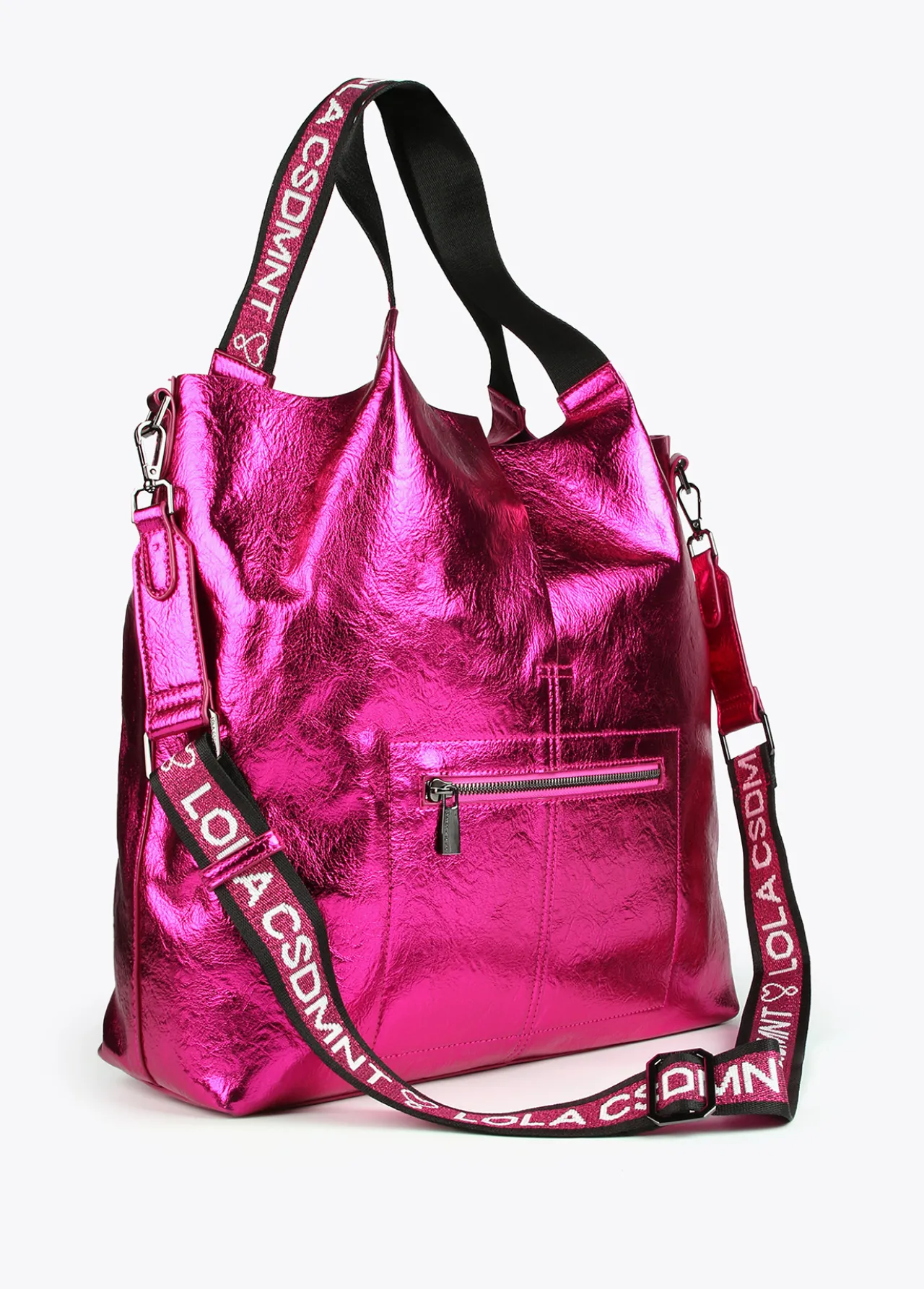 shopper_metalizado_6-1.webp Lola Casademunt Bolsos Shopper | Bolsos De Hombro<Shopper metalizado FUCSIA