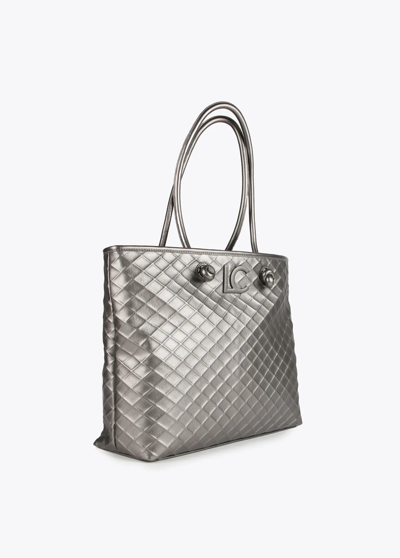 shopper_rombos_relieve_3.webp Lola Casademunt Bolsos Shopper | Bolsos De Hombro<Shopper rombos relieve GRIS