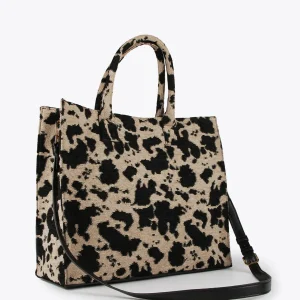 Lola Casademunt Bolsos Shopper | Bolsos Grandes<Shopper tejido animal CRUDO-NEGRO