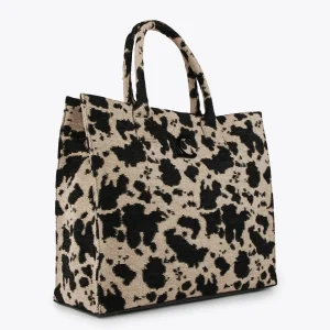 Lola Casademunt Bolsos Shopper | Bolsos Grandes<Shopper tejido animal CRUDO-NEGRO