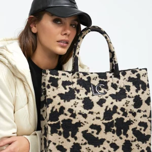 Lola Casademunt Bolsos Shopper | Bolsos Grandes<Shopper tejido animal CRUDO-NEGRO
