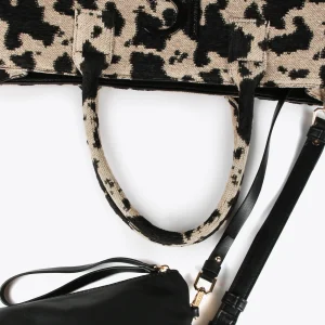 Lola Casademunt Bolsos Shopper | Bolsos Grandes<Shopper tejido animal CRUDO-NEGRO