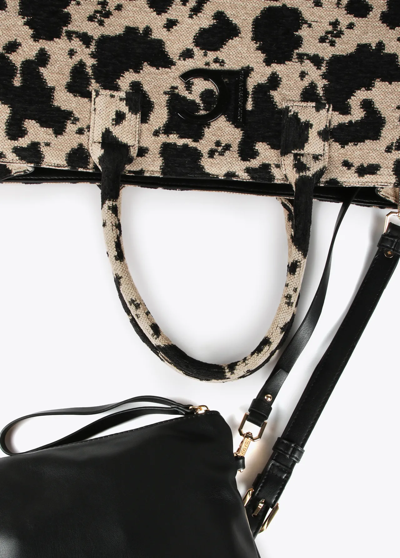 shopper_tejido_animal_6.webp Lola Casademunt Bolsos Shopper | Bolsos Grandes<Shopper tejido animal CRUDO-NEGRO