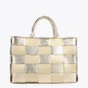 Lola Casademunt Bolsos Shopper | Bolsos De Hombro<Shopper trenzado PLATEADO