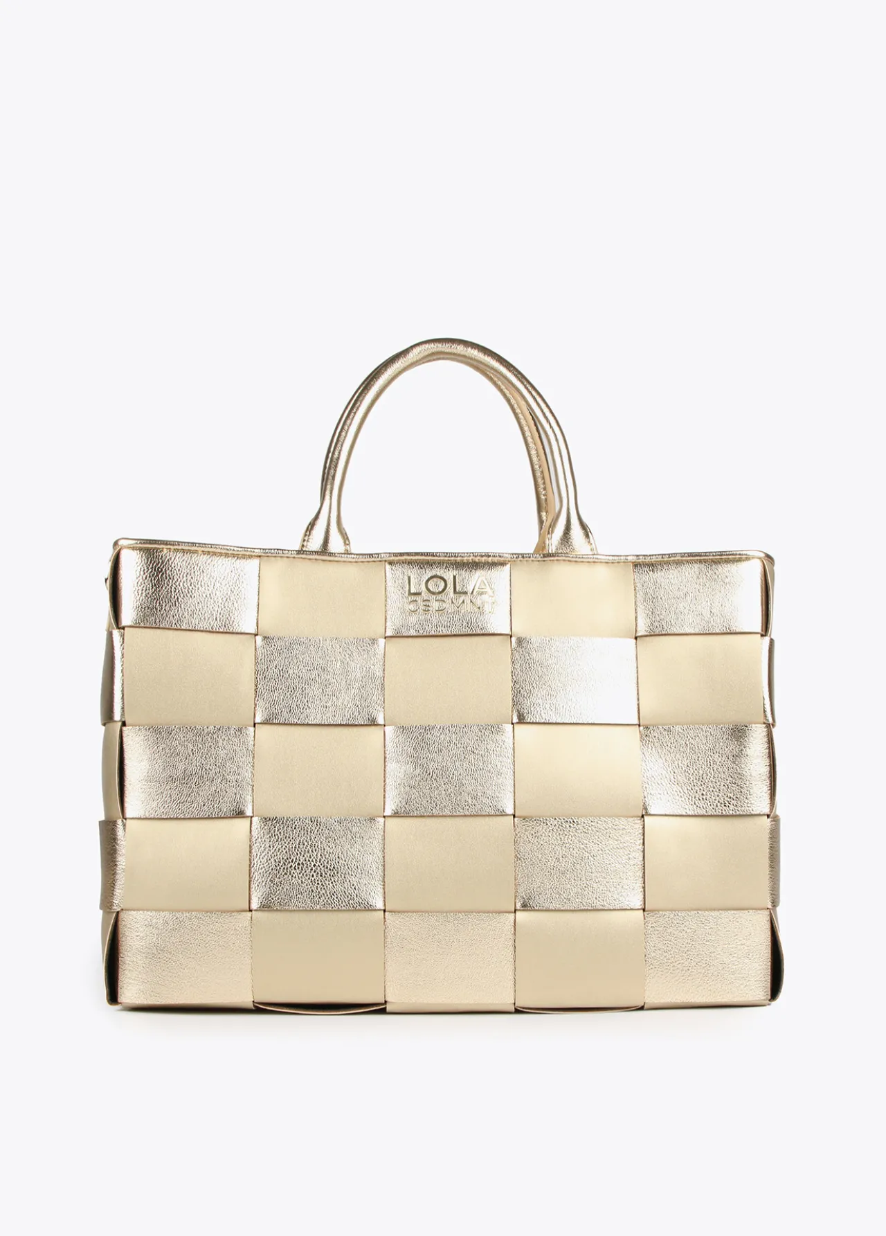 shopper_trenzado_0-1.webp Lola Casademunt Bolsos Shopper | Bolsos De Hombro<Shopper trenzado PLATEADO