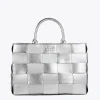 Lola Casademunt Bolsos Shopper | Bolsos De Hombro<Shopper trenzado PLATEADO