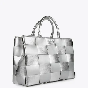 Lola Casademunt Bolsos Shopper | Bolsos De Hombro<Shopper trenzado PLATEADO
