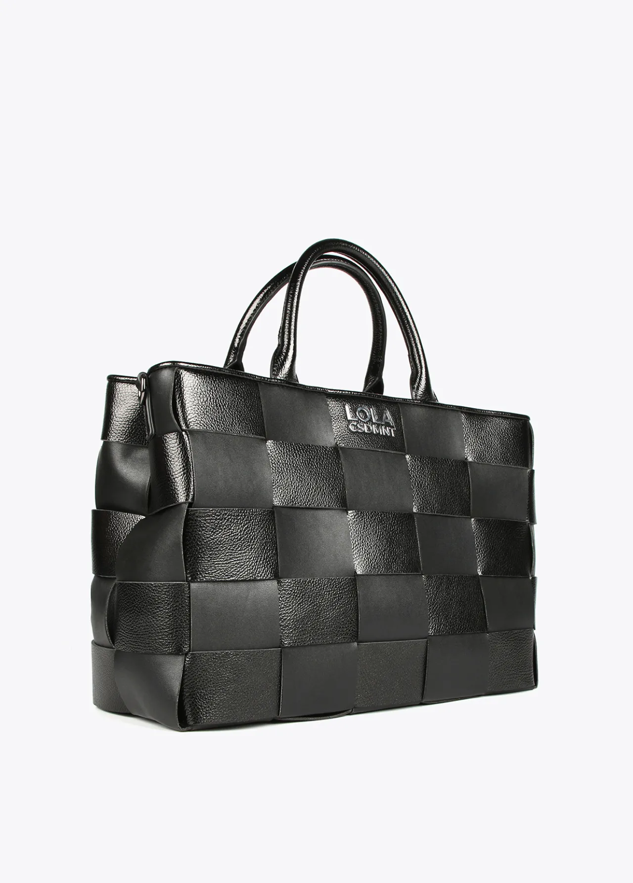 shopper_trenzado_1.webp Lola Casademunt Bolsos Shopper | Bolsos De Hombro<Shopper trenzado PLATEADO