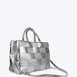 Lola Casademunt Bolsos Shopper | Bolsos De Hombro<Shopper trenzado PLATEADO