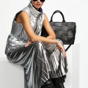 Lola Casademunt Bolsos Shopper | Bolsos De Hombro<Shopper trenzado PLATEADO