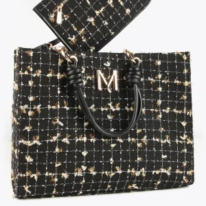 Lola Casademunt Bolsos Shopper | Bolsos Grandes<Shopper tweed NEGRO-METAL