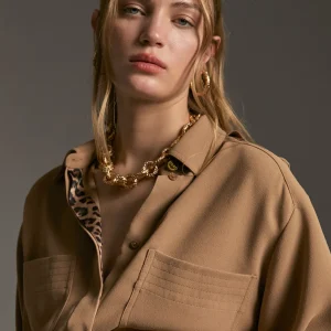 Lola Casademunt Camisas Y Blusas<Sobre camisa bolsillos CAMEL