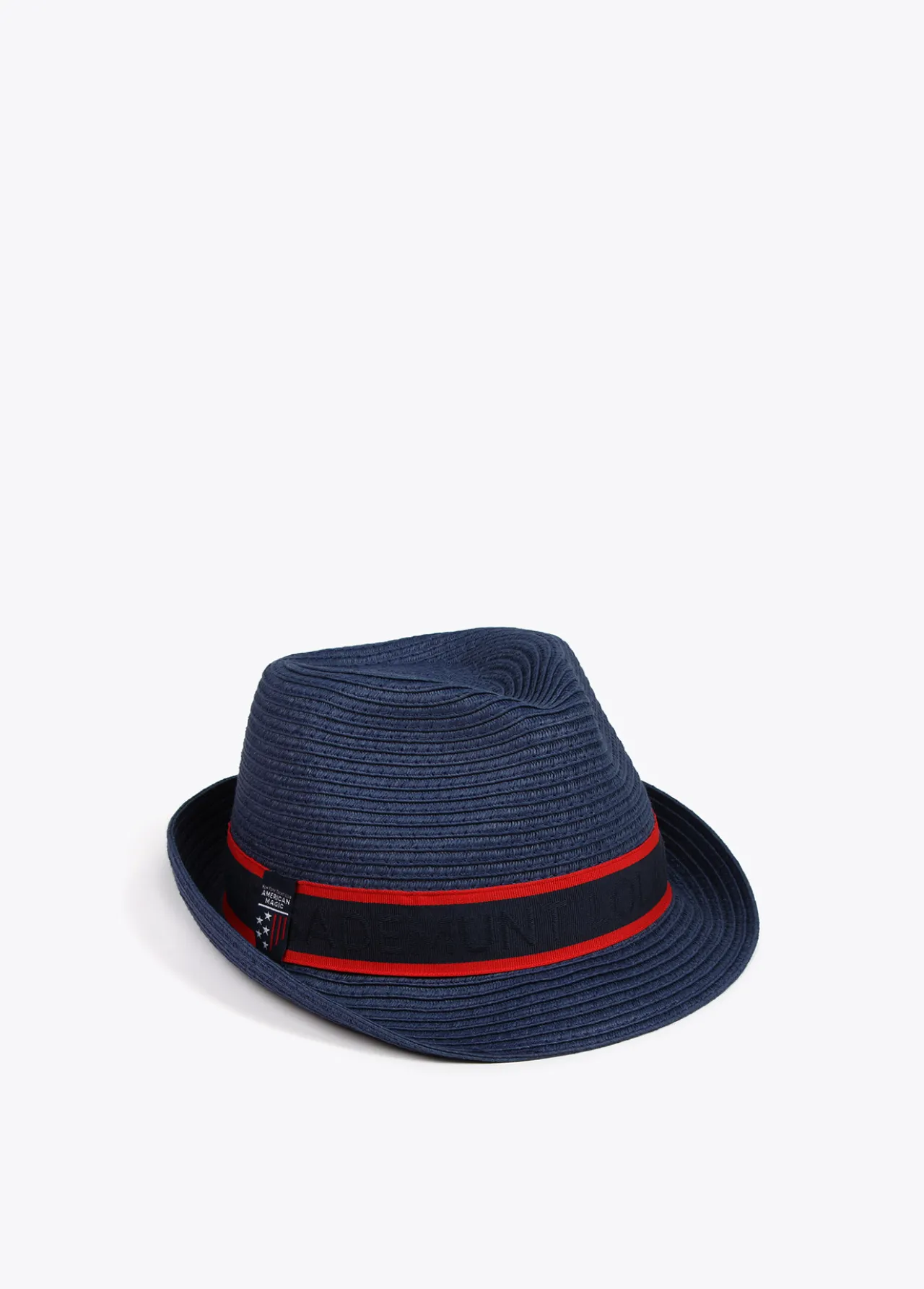 sombrero_de_paja_azul_y_cinta_logotipada__lola_casademunt_0.webp Lola Casademunt Gorros Sombreros Y Guantes<Sombrero de paja azul y cinta logotipada - Lola Casademunt CRUDO