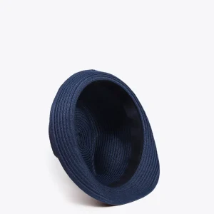 Lola Casademunt Gorros Sombreros Y Guantes<Sombrero de paja azul y cinta logotipada - Lola Casademunt CRUDO