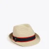 Lola Casademunt Gorros Sombreros Y Guantes<Sombrero de paja con cinta logotipada - Lola Casademunt CRUDO