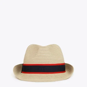 Lola Casademunt Gorros Sombreros Y Guantes<Sombrero de paja con cinta logotipada - Lola Casademunt CRUDO
