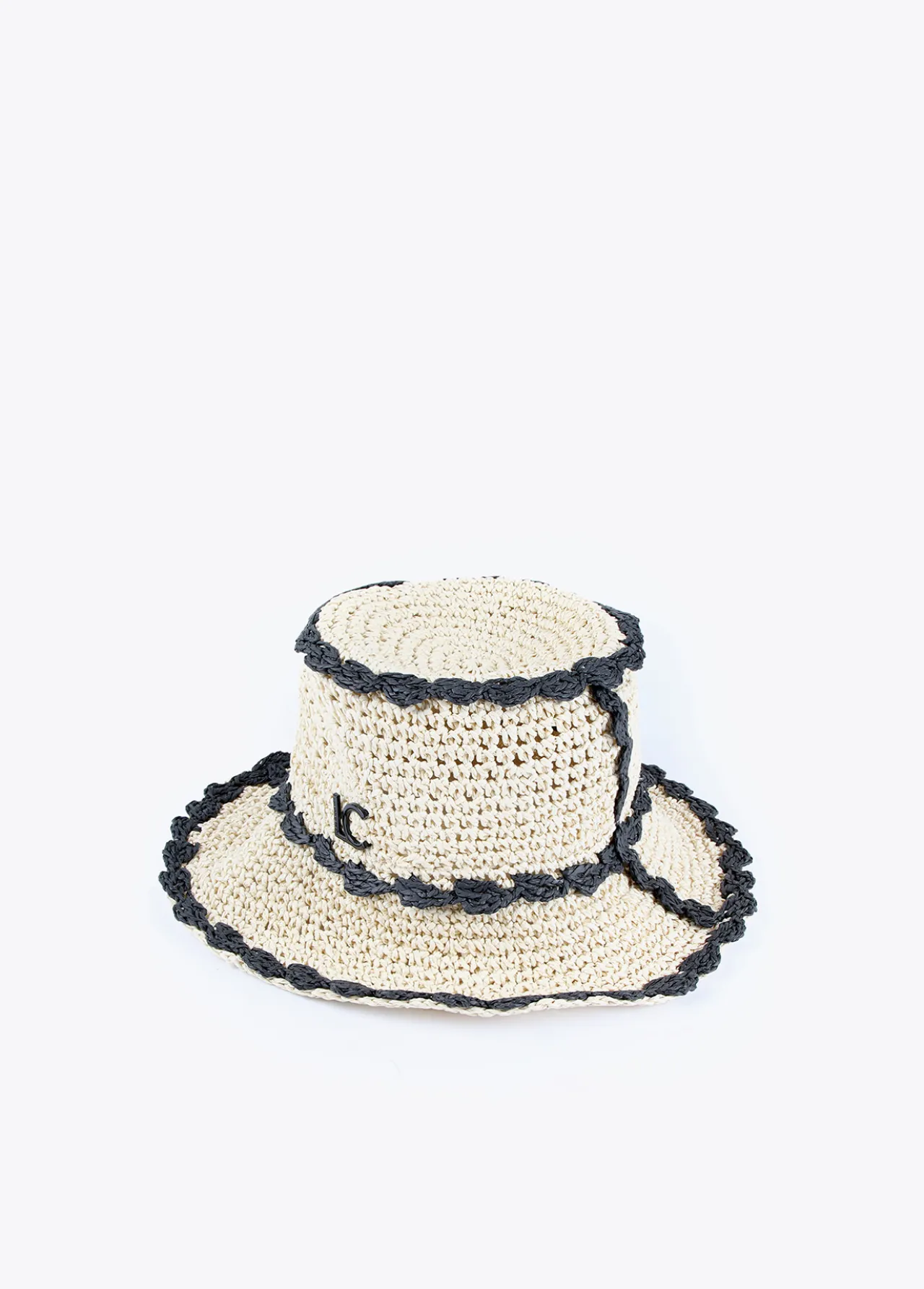 sombrero_efecto_rfia_3.webp Lola Casademunt Accesorios | Baño<Sombrero efecto ráfia CRUDO-NEGRO
