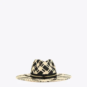 Lola Casademunt Accesorios | Baño<Sombrero trenzado bicolor NEGRO