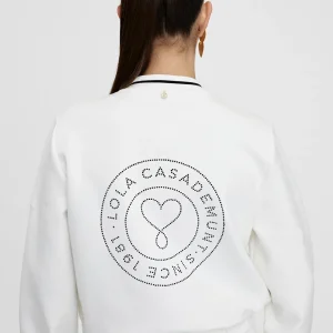 Lola Casademunt Chaquetas Y Gabardinas<Sudadera cremallera con lentejuelas CRUDO
