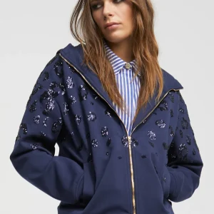 Lola Casademunt Sudaderas<Sudadera detalle lentejuela AZULNOCHE