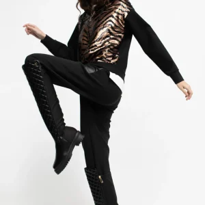 Lola Casademunt Animal Print | Sudaderas<Sudadera lentejuelas NEGRO-METAL