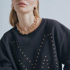 Lola Casademunt Sudaderas<Sudadera M detalle strass | Ropa | Lola Casademunt NEGRO