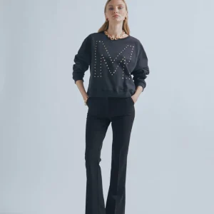 Lola Casademunt Sudaderas<Sudadera M detalle strass |  Ropa | Lola Casademunt NEGRO