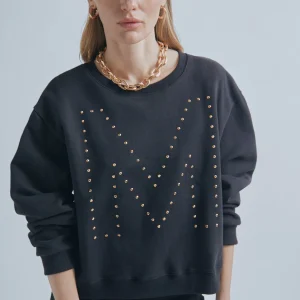 Lola Casademunt Sudaderas<Sudadera M detalle strass | Ropa | Lola Casademunt NEGRO