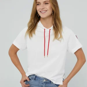 Lola Casademunt Sudaderas<Sudadera manga corta blanca de algodón - Lola Casademunt BLANCO