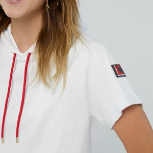 Lola Casademunt Sudaderas<Sudadera manga corta blanca de algodón - Lola Casademunt BLANCO