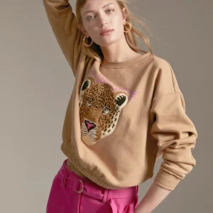 Lola Casademunt Animal Print | Sudaderas<Sudadera tigre CAMEL