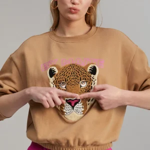Lola Casademunt Animal Print | Sudaderas<Sudadera tigre CAMEL