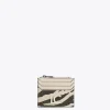 Lola Casademunt Bolsos | Accesorios<Tarjetero animal print zebra CRUDO-MARRON