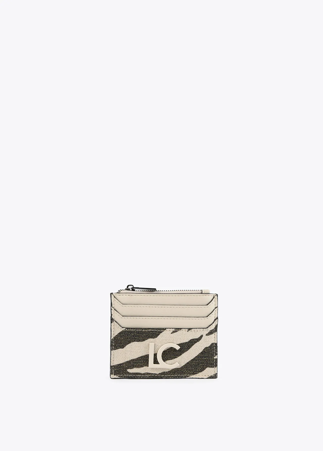 tarjetero_animal_print_zebra_0.webp Lola Casademunt Bolsos | Accesorios<Tarjetero animal print zebra CRUDO-MARRON
