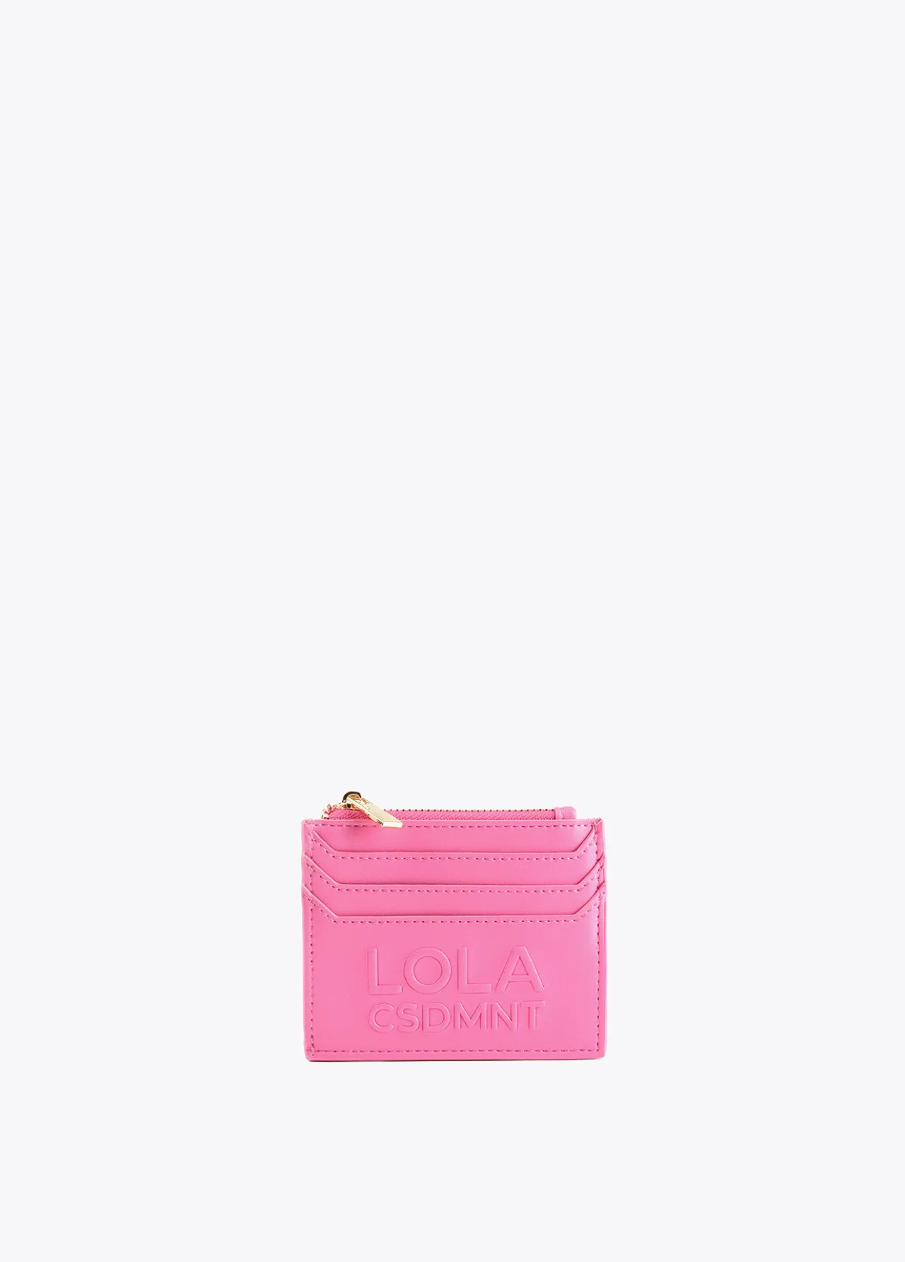 tarjetero_logo_con_relieve_0.webp Lola Casademunt Accesorios | Bolsos<Tarjetero logo con relieve FUCSIA