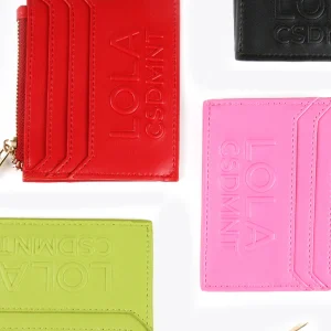 Lola Casademunt Accesorios<Tarjetero logo con relieve FUCSIA