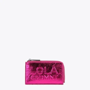 Lola Casademunt Carteras Y Monederos<Tarjetero metalizado FUCSIA