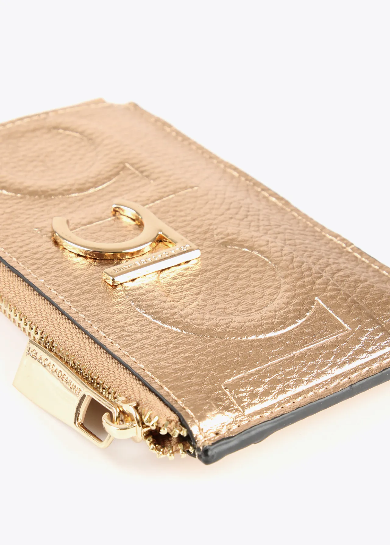 tarjetero_metalizado_2-3.webp Lola Casademunt Accesorios | Bolsos<Tarjetero metalizado DORADO