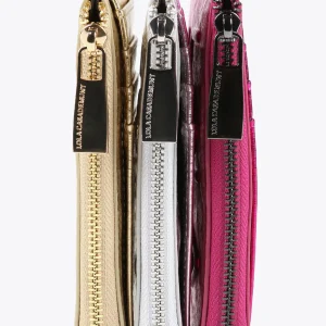 Lola Casademunt Carteras Y Monederos<Tarjetero metalizado FUCSIA