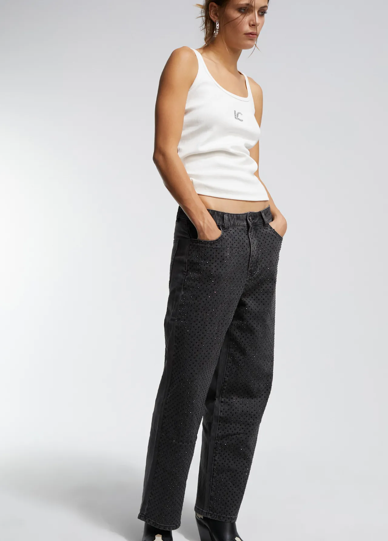 tejano_detalle_strass_2.webp Lola Casademunt Pantalones<Tejano detalle strass TEJANOGRIS